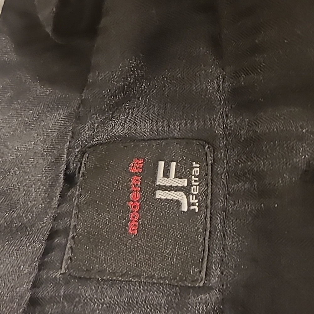 Men's Jf J. Ferrar Black Modern fit pinstriped Dress Pants - Picture 5 of 6